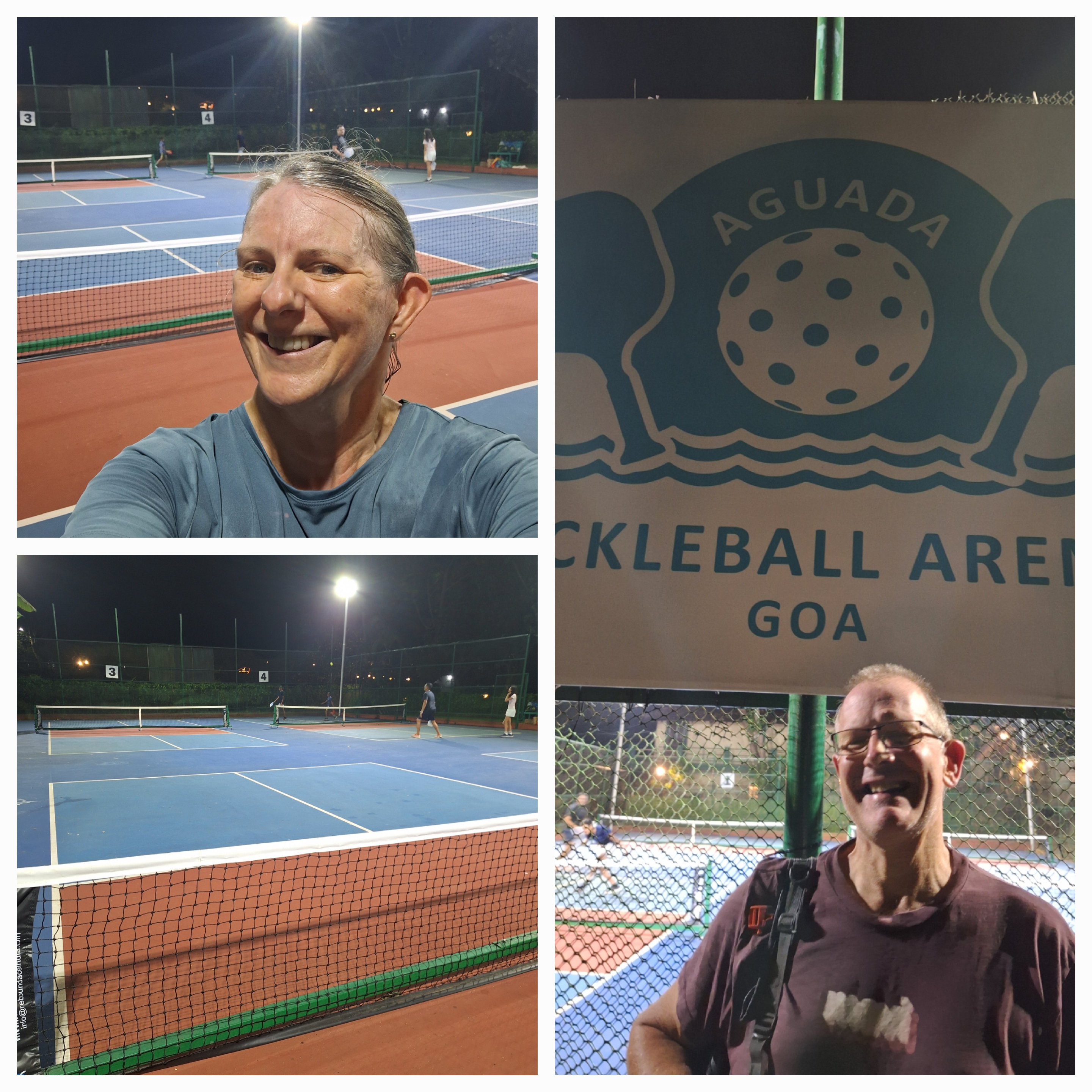 Dave and Louise at the Aguada Pickleball Arena, Goa