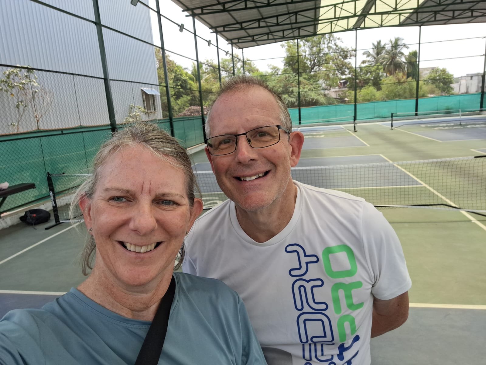 Dave and Louise at Ace Alley Pickleball, Viman Nagar, Pune