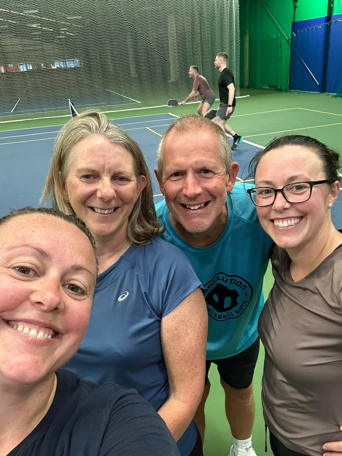 Dave and Kim playing pickleball at Wrexham Tennis & Padel Centre